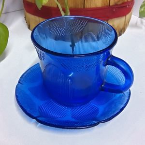 2 Peace Fortecrisa Mexico Blue Cobalt Saucer Cup